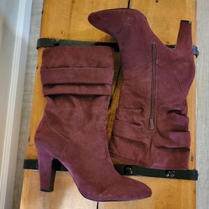 Nine West ‘Geneva’ boots maroon burgandy size 9